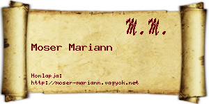 Moser Mariann névjegykártya