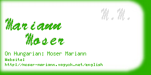 mariann moser business card